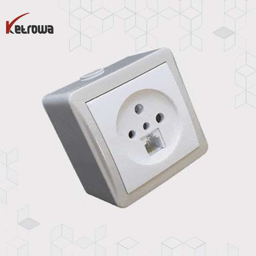 تلفن و سوکت مشترک (دو خط) (کارن روکار)