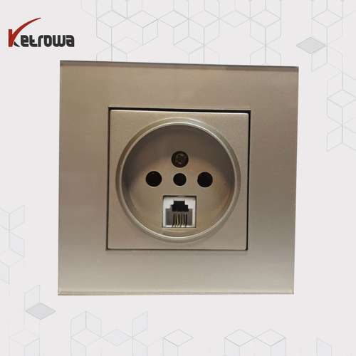 تلفن و سوکت مشترک (دو خط) - مدل کریستال