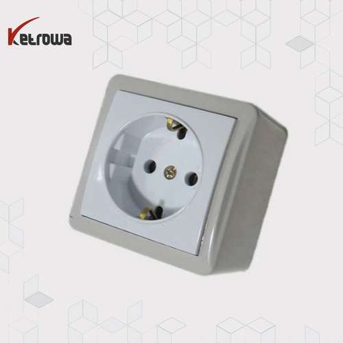 پریز ارت سرامیکی محافظ دار - بارانی روکار مدل جهان