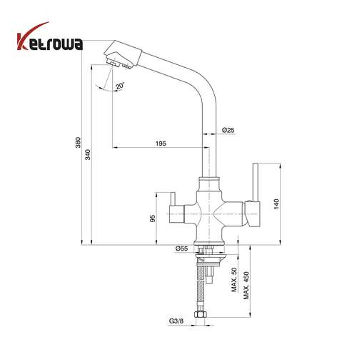 شیر ظرفشویی تک -  2 کاره پلاس