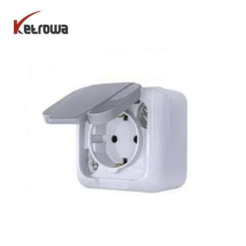 پریز برق سرامیکی محافظ دار - بارانی روکار مدل جهان