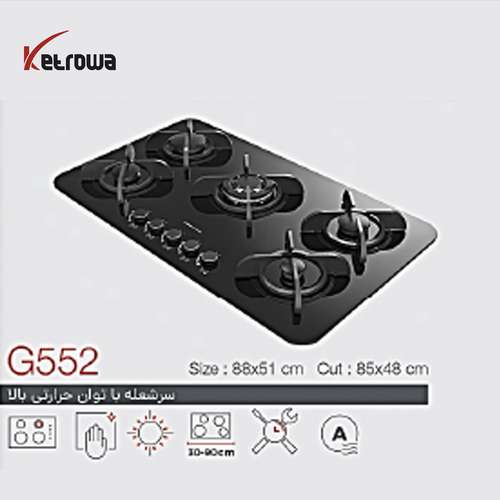 اجاق گاز شیشه ای پنج شعله G552 B/ (FI) (DI)