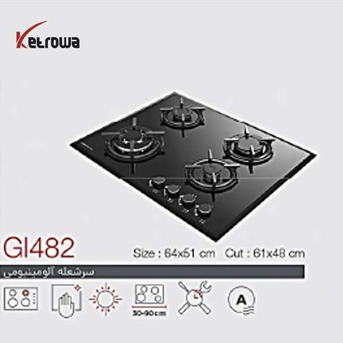 اجاق گاز شیشه ای چهار شعله 482 GI/ (FI) (DI)
