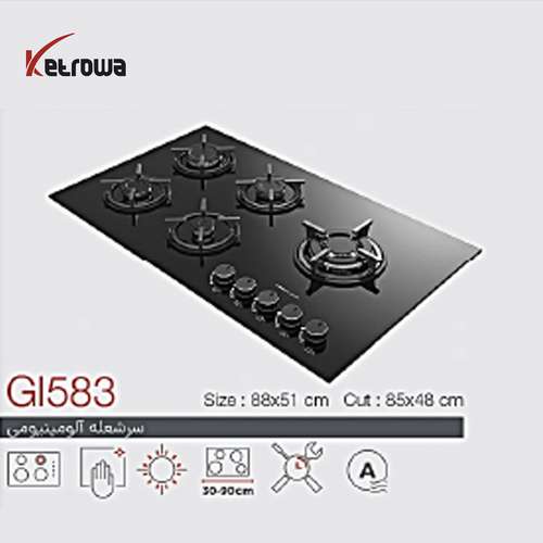 اجاق گاز شیشه ای پنج شعله 583GI/ (FI) (DI)