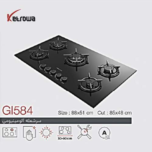 اجاق گاز شیشه ای پنج شعله 584GI/ (FI) (DI)